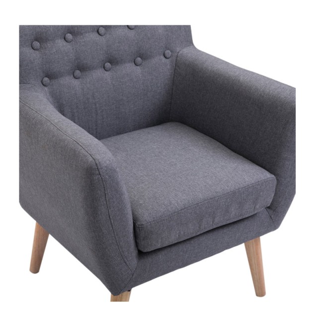 Ξύλινη Πολυθρόνα 68 x 58.5 x 76 cm Χρώματος Γκρι HOMCOM 833-525GY