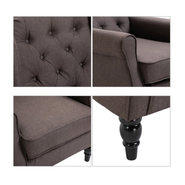 Ξύλινη Πολυθρόνα 76 x 86 x 108 cm Χρώματος Σκούρο Καφέ HOMCOM 833-695BN