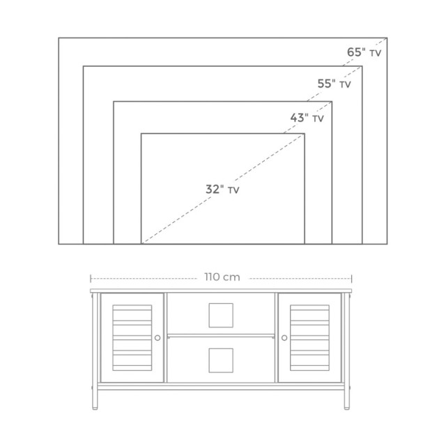 Ξύλινο Έπιπλο Τηλεόρασης 110 x 40 x 50 cm VASAGLE LTV43BX