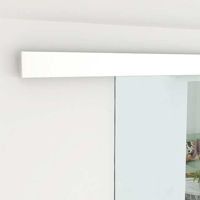 Διαφανής Γυάλινη Συρόμενη Πόρτα με Σετ Ράγα και Λαβή Αλουμινίου 210x75x0,8cm B70-042 HOMCOM