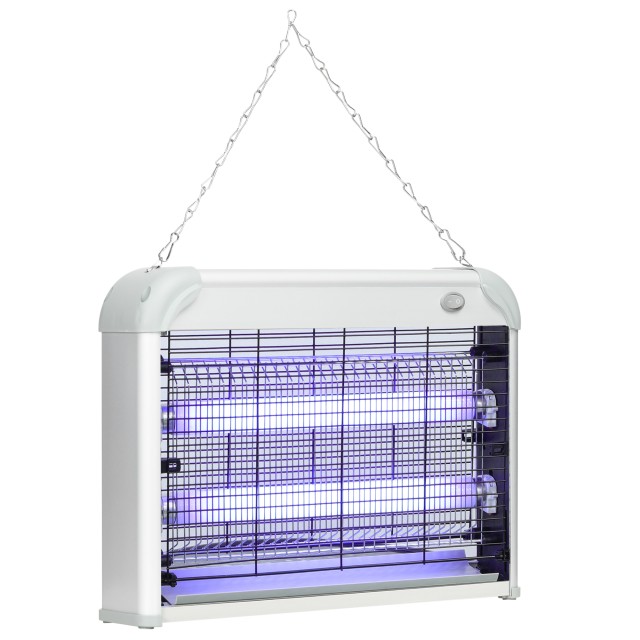 Outsunny 20W για έντομα και κουνουπιέρες με φώτα UV LED με αφαιρούμενο δίσκο, ABS και μέταλλο, 39x8x28 cm 849-019V90WT