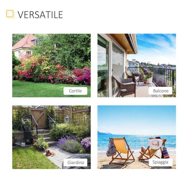 Outsunny Πτυσσόμενη ξαπλώστρα σε μαύρο PE Rattan με λευκό στρώμα κρέμας 862-038