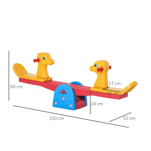 HOMCOM Pivot Swing με αντιολισθητικές λαβές για παιδιά ηλικίας 1-4 ετών, σε κίτρινο πλαστικό 344-034