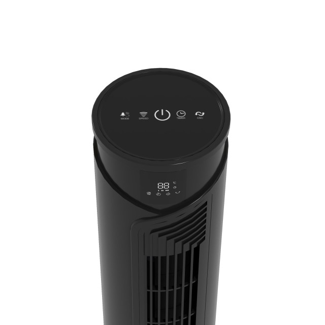 Ανεμιστήρας Tower 45W με 4 λειτουργίες και 3 ταχύτητες με χρονοδιακόπτη 12 ωρών, σε ABS, Ø31,5x93 cm, Μαύρο 824-077V90BK