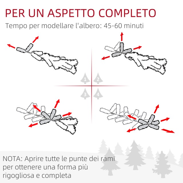 Χιονισμένο Χριστουγεννιάτικο Δέντρο 225 cm με 988 Κλαδιά HOMCOM 830-730V03GN