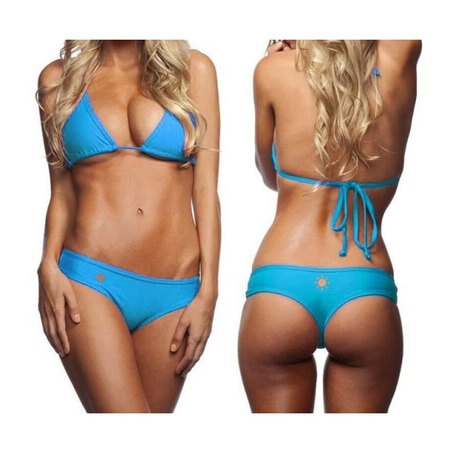 Μαγιό Slip Bikini με Σχέδιο Ήλιο Χρώματος Μπλε MWS2346 MWS2346-sole