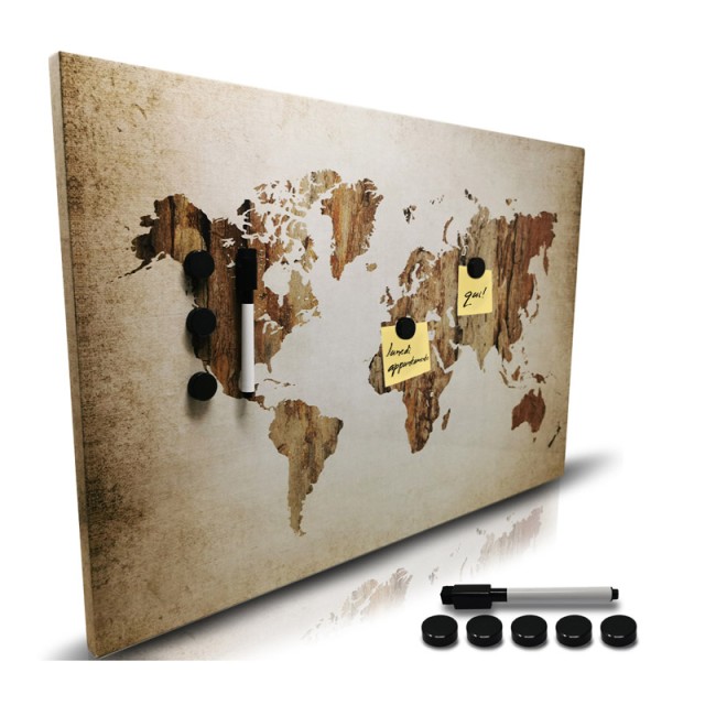 Μαγνητικός Πίνακας Ανακοινώσεων World Map 60 x 40 x 2 cm Bakaji 02839864