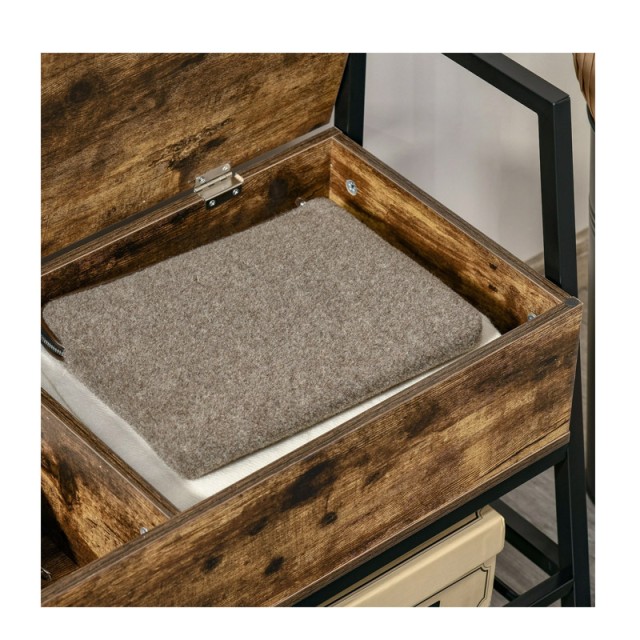 Μεταλλικός Πάγκος Αποθήκευσης Παπουτσιών με 1 Ράφι 90 x 37 x 60 cm HOMCOM 837-174