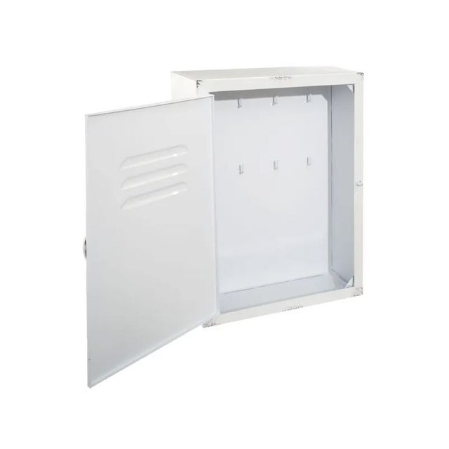 Μεταλλική Κλειδοθήκη Τοίχου 6 Θέσεων 23.5 x 9 x 30 cm Χρώματος Λευκό Atmosphera 141187-White