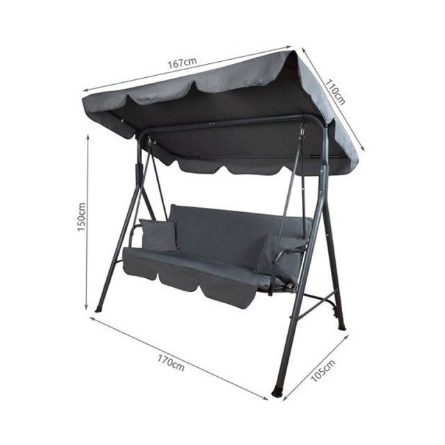 Μεταλλική Κούνια Εξωτερικού Χώρου με Κεκλιμένη Οροφή 170 x 105 x 150 cm Malatec 12117