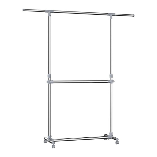 Μεταλλική Κρεμάστρα Ρούχων Δαπέδου 101-165 x 49 x 113-198 cm με Ρόδες Songmics LLR401