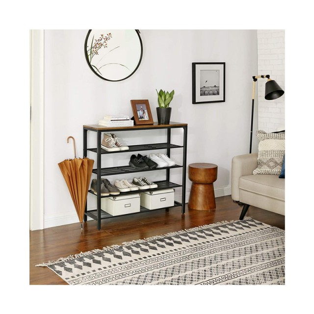 Μεταλλική Παπουτσοθήκη με 5 Ράφια 100 x 30 x 92.5 cm VASAGLE LBS15BX