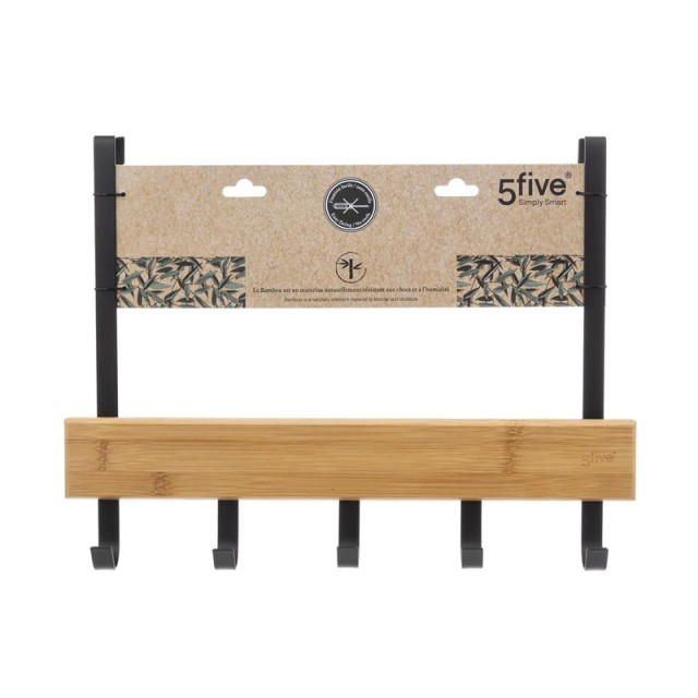 Μεταλλική Πετσετοκρεμάστρα Πόρτας με 5 Άγκιστρα 40 x 2 x 29.8 cm 5Five Simply Smart 174732B