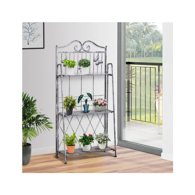 Μεταλλική Πτυσσόμενη Ζαρντινιέρα 3 Επιπέδων 44 x 25 x 96 cm Outsunny 845-220