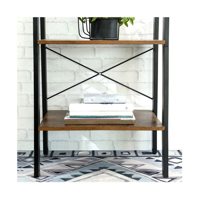 Μεταλλική Βιβλιοθήκη με 4 Ράφια 56 x 34 x 137.5 cm Χρώματος Μαύρο VASAGLE LLS44X