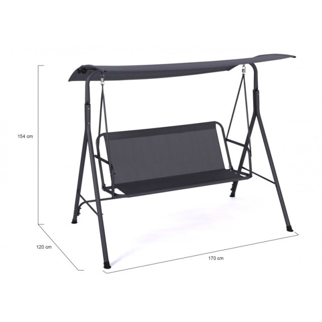 Μεταλλική Διθέσια Κούνια Εξωτερικού Χώρου με Κεκλιμένη Οροφή 170 x 120 x 154 cm Inkazen 40044268