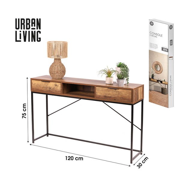 Μεταλλική Κονσόλα με 2 Συρτάρια 120 x 30 x 75 cm JOYA Urban Living 151350
