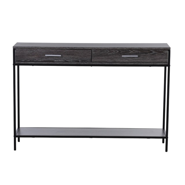Μεταλλική Κονσόλα με 2 Συρτάρια 120 x 30 x 81.5 cm Χρώματος Γκρι HOMCOM 837-026GY