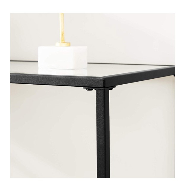 Μεταλλική Κονσόλα με Γυάλινη Επιφάνεια 100 x 35 x 80 cm VASAGLE LGT026B01