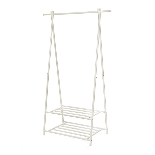 Μεταλλική Κρεμάστρα Ρούχων Δαπέδου 87.5 x 41 x 155 cm Χρώματος Λευκό Songmics HSR05W