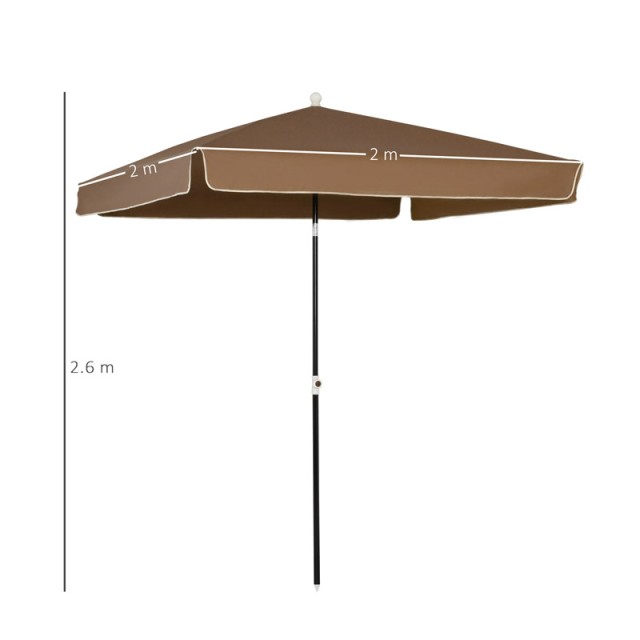 Μεταλλική Ομπρέλα Δαπέδου 200 x 200 cm Outsunny 84D-093CF