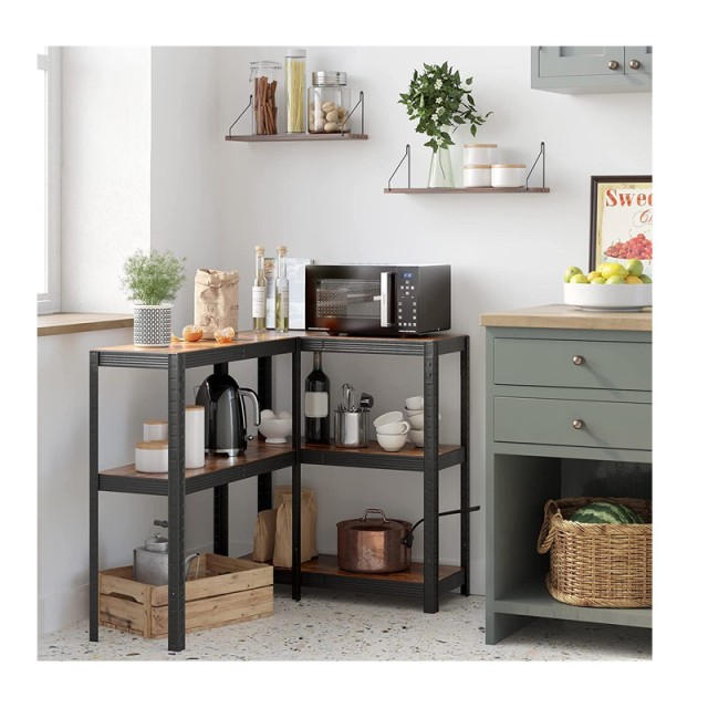 Μεταλλική Ραφιέρα από Ατσάλι με 5 Ξύλινα Ράφια 75 x 30 x 150 cm Songmics GLR030B01