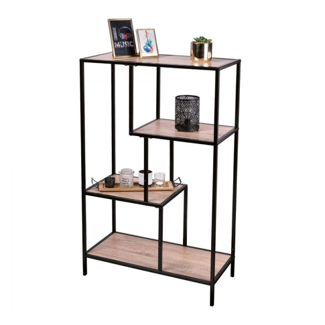 Μεταλλική Ραφιέρα με 4 Ξύλινα Ράφια 69 x 33 x 114 cm Colorado Urban Living 151355