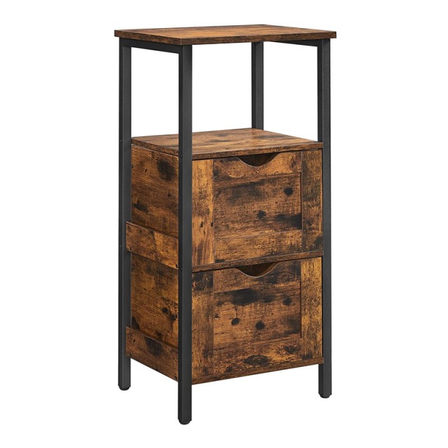 Μεταλλική Ραφιέρα Μπάνιου με 2 Ράφια και 2 Συρτάρια 37 x 30 x 80 cm VASAGLE BBK151B01