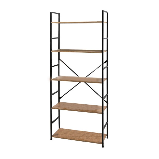 Μεταλλική Βιβλιοθήκη με 5 Ξύλινα Ράφια 58.5 x 23.5 x 144 cm Colorado Urban Living 151499