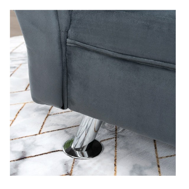 Μεταλλικό Ανάκλιντρο με Στρογγυλό Μαξιλάρι 160 x 56 x 75 cm Χρώματος Σκούρο Γκρι HOMCOM 833-053GY