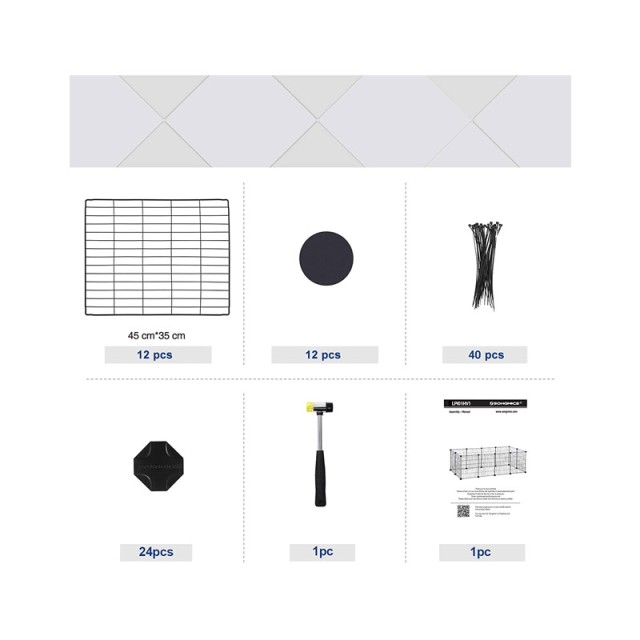 Μεταλλικό Πάρκο Μικρών Ζώων 143 x 73 x 46 cm Songmics LPI01H