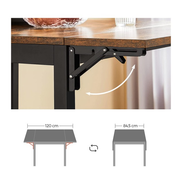 Μεταλλικό Επεκτεινόμενο Τραπέζι 120 x 78 x 76.2 cm VASAGLE KDT077B01