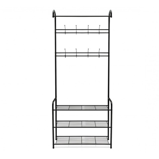 Μεταλλικό Έπιπλο Εισόδου με 3 Ράφια και 8 Κρεμάστρες 186 x 71 x 31 cm Idomya 30040339