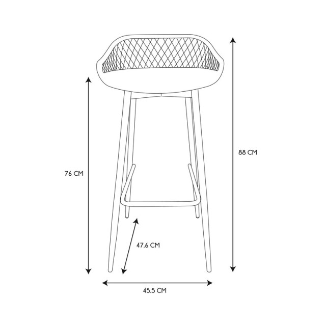 Μεταλλικό Σκαμπό Μπαρ 45 x 47.6 x 88 cm Home Deco Factory HDO7286