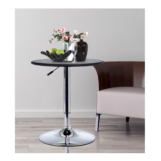 Μεταλλικό Στρογγυλό Τραπέζι με Ρυθμιζόμενο Ύψος και Ξύλινη Επιφάνεια 63 x 67-93 cm HOMCOM 02-0071