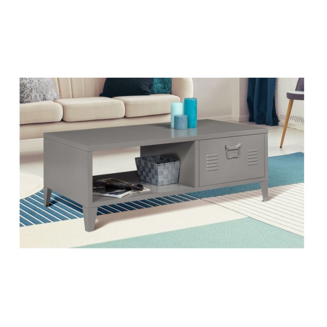 Μεταλλικό Τραπέζι Σαλονιού 100 x 50 x 36 cm Χρώματος Γκρι Storvik Idomya 30087272
