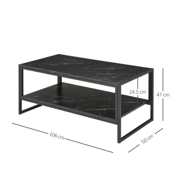 Μεταλλικό Τραπέζι Σαλονιού 106 x 50 x 47 cm HOMCOM 833-821BK