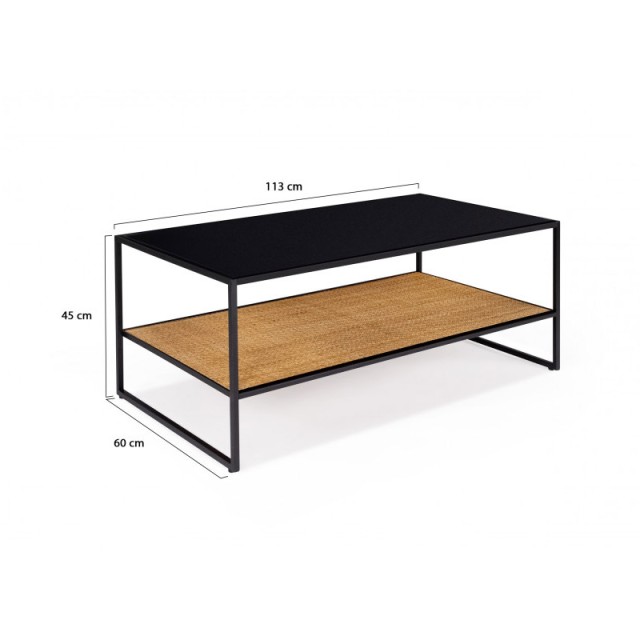 Μεταλλικό Τραπέζι Σαλονιού με 1 Ράφι 113 x 60 x 45 cm Lagos Idomya 30088586