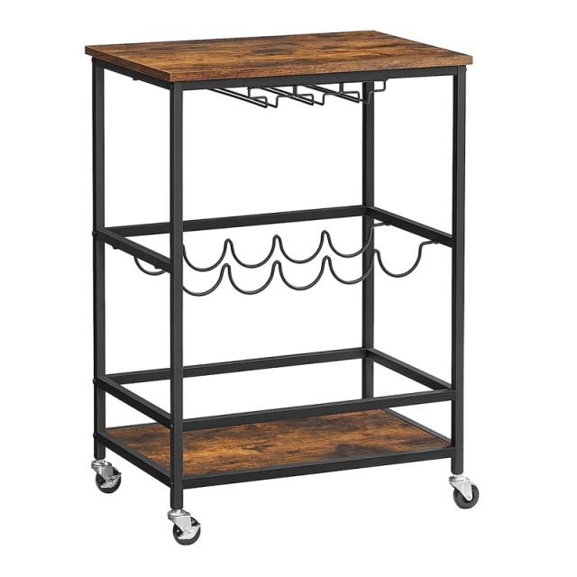 Μεταλλικό Τρόλεϊ Μπαρ 60 x 40 x 75 cm VASAGLE LRC087B01 - 12 άτοκες δόσεις και 5% cash back