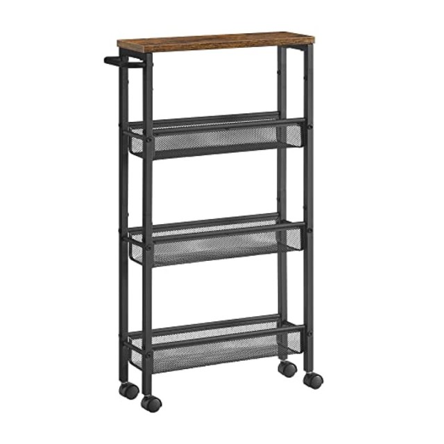 Μεταλλικό Τρόλεϊ Κουζίνας 4 Επιπέδων 41 x 13 x 77 cm VASAGLE LRC032B01V1