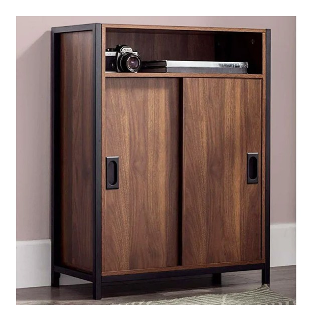 Μεταλλικό/Ξύλινο Έπιπλο με Ντουλάπι και Ράφι 64 x 30 x 81 cm Χρώματος Καφέ Bakaji 02834734