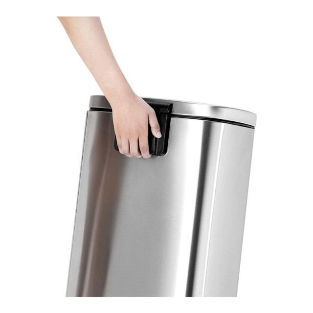 Μεταλλικός Κάδος Απορριμμάτων από Ατσάλι με Σύστημα Soft-Close 30 Lt Χρώματος Ασημί Songmics LTB03NL