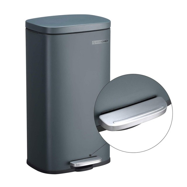 Μεταλλικός Κάδος Απορριμμάτων από Ατσάλι με Σύστημα Soft-Close 30 Lt Songmics LTB03GS
