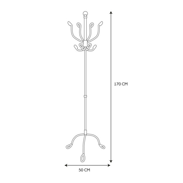 Μεταλλικός Καλόγερος 50 x 170 cm Χρώματος Γκρι Home Deco Factory HD0002