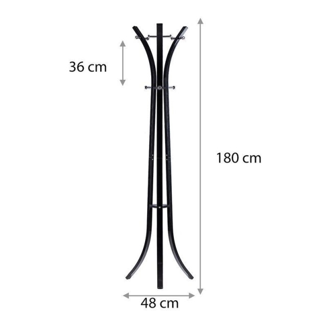 Μεταλλικός Καλόγερος με 9 Γάντζους 48 x 180 cm ModernHome YLT-0603-Black