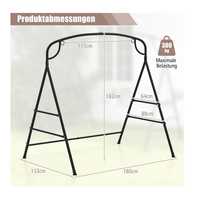 Μεταλλικός Σκελετός Κούνιας 180 x 133 x 182 cm Costway NP11346DK
