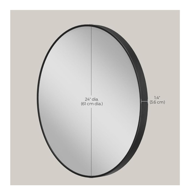 Μεταλλικός Στρογγυλός Καθρέπτης Τοίχου 61 cm Songmics LWM102B01