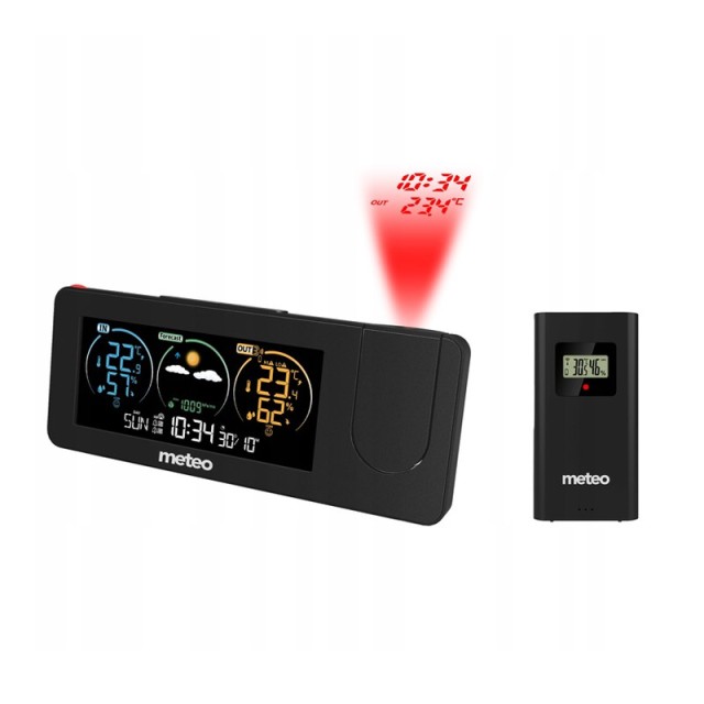 Μετεωρολογικός Σταθμός με DCF και Προβολέα Meteo SP102