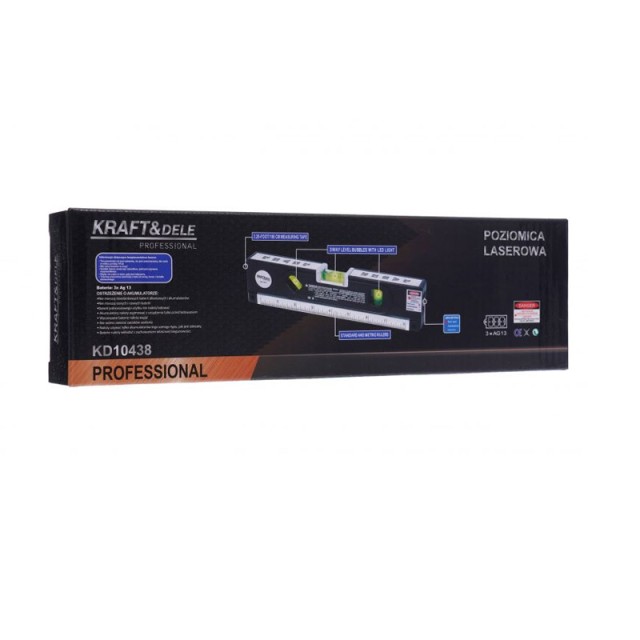 Μέτρο - Αλφάδι με Γραμμή Laser 150 cm Kraft&Dele KD-10438