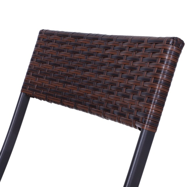 Outsunny Rattan Σετ Έπιπλα Κήπου 1 Τραπεζάκι σαλονιού και 2 Πτυσσόμενες Καρέκλες Κήπου 3τμχ Καφέ 841-176